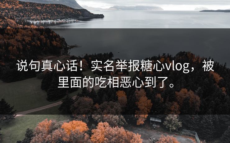 说句真心话！实名举报<strong>糖心vlog</strong>，被里面的吃相恶心到了。