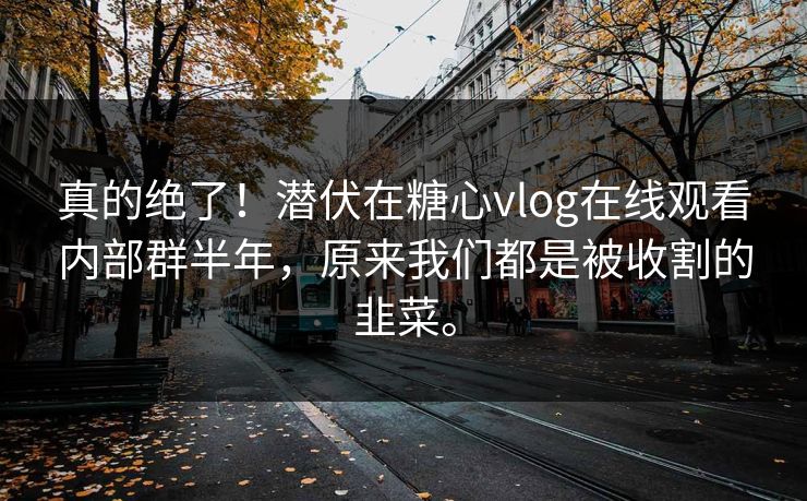 真的绝了！潜伏在糖心vlog在线观看内部群半年，原来我们都是被收割的韭菜。