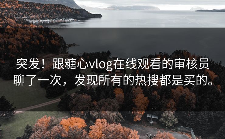 突发！跟糖心vlog在线观看的审核员聊了一次，发现所有的热搜都是买的。